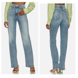 Mother High Waisted Tunnel vision sneak jeans twice shy wash size 25 stretch